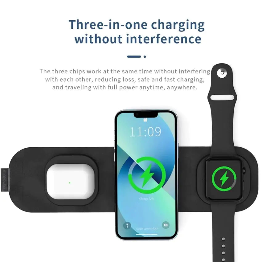 30W 3 In 1 Magnetic Wireless Charger Pad For iPhone